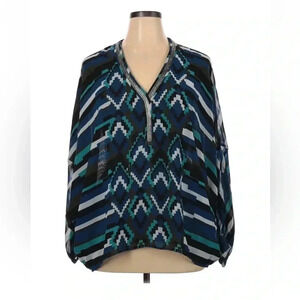 Lane Bryant V Neck 3/4 Sleeve Blouse 14/16